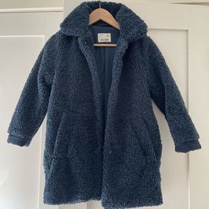 Zara Kids Navy Blue Fleece Coat